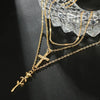 Layered Crystal Heart & Star Pendant Necklace