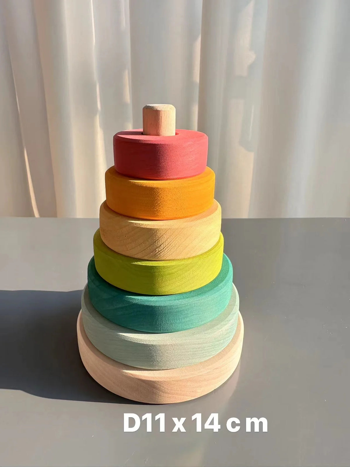 Rainbow Stacking Blocks & Peg Dolls Set – Natural Wooden Toy