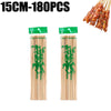 A set of natural bamboo skewers, 15cm to 180pcs, packaged with green labels.