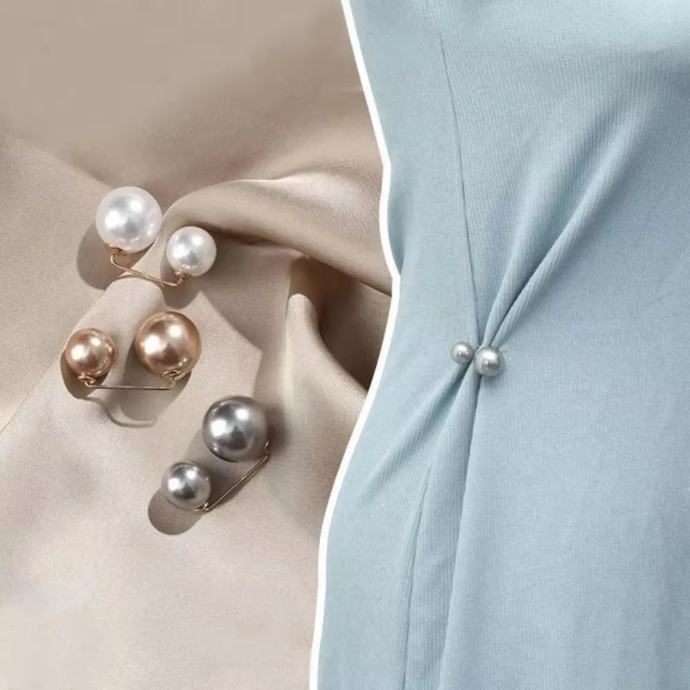 Pearl Brooch Pin Set – Versatile Double-Head Clips for Style and Function