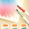 A drawing book demonstrating multiple layers of application without pilling using colored pencils and paint on paper.