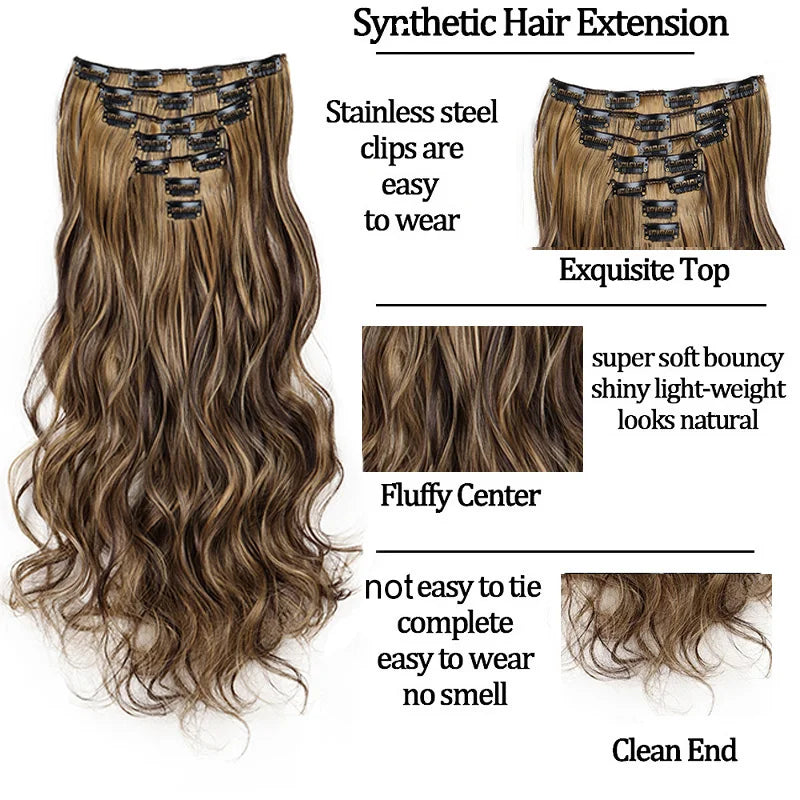 Ensemble d'Extensions de Cheveux Clip-In Premium