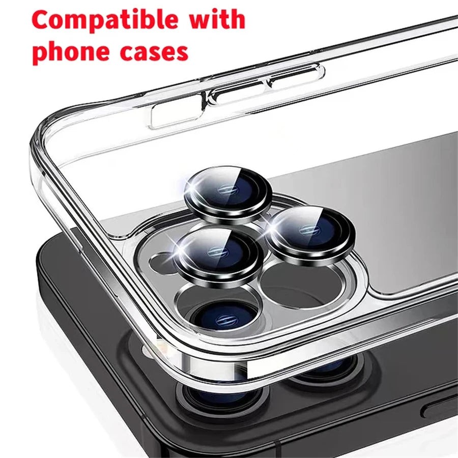 Titanium Camera Lens Protector with Tempered Glass for iPhone