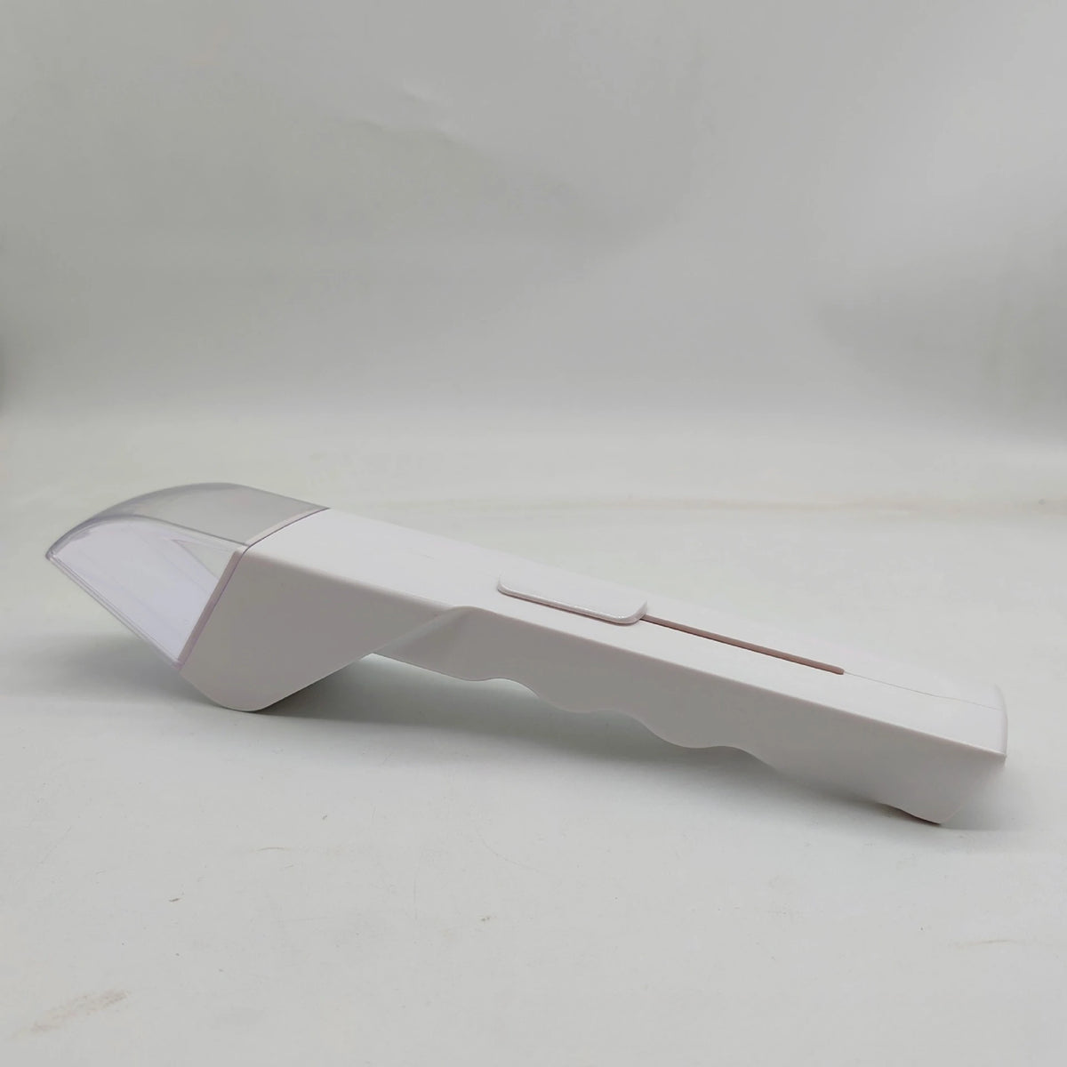 A white handheld insect catcher with a telescopic handle is shown against a light background.