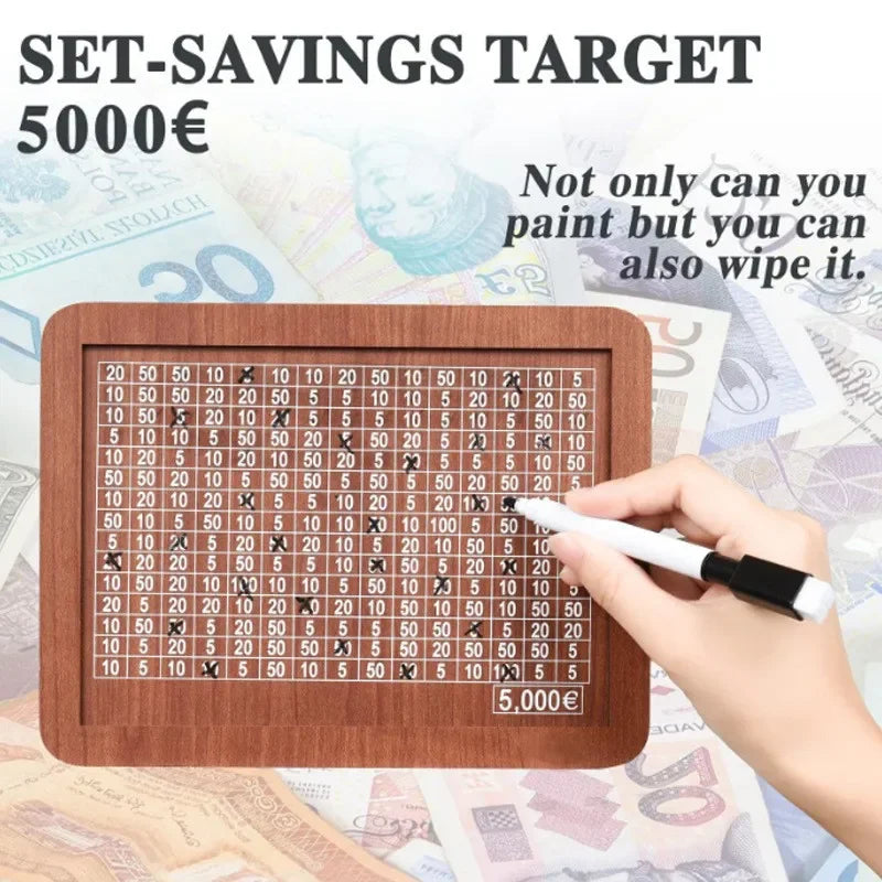 Wooden Money Saving Box with Built-in Coin Counter