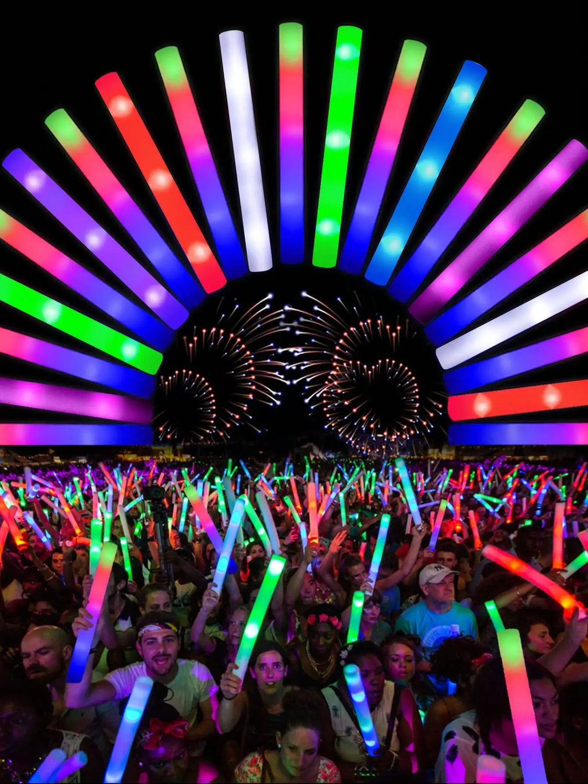 LED Foam Glow Sticks with 3 Light Modes