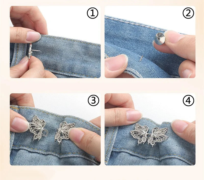 Butterfly Adjustable Waist Clip for Jeans and Skirts