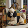 Poodle Print Quilted Travel Duffle Bag