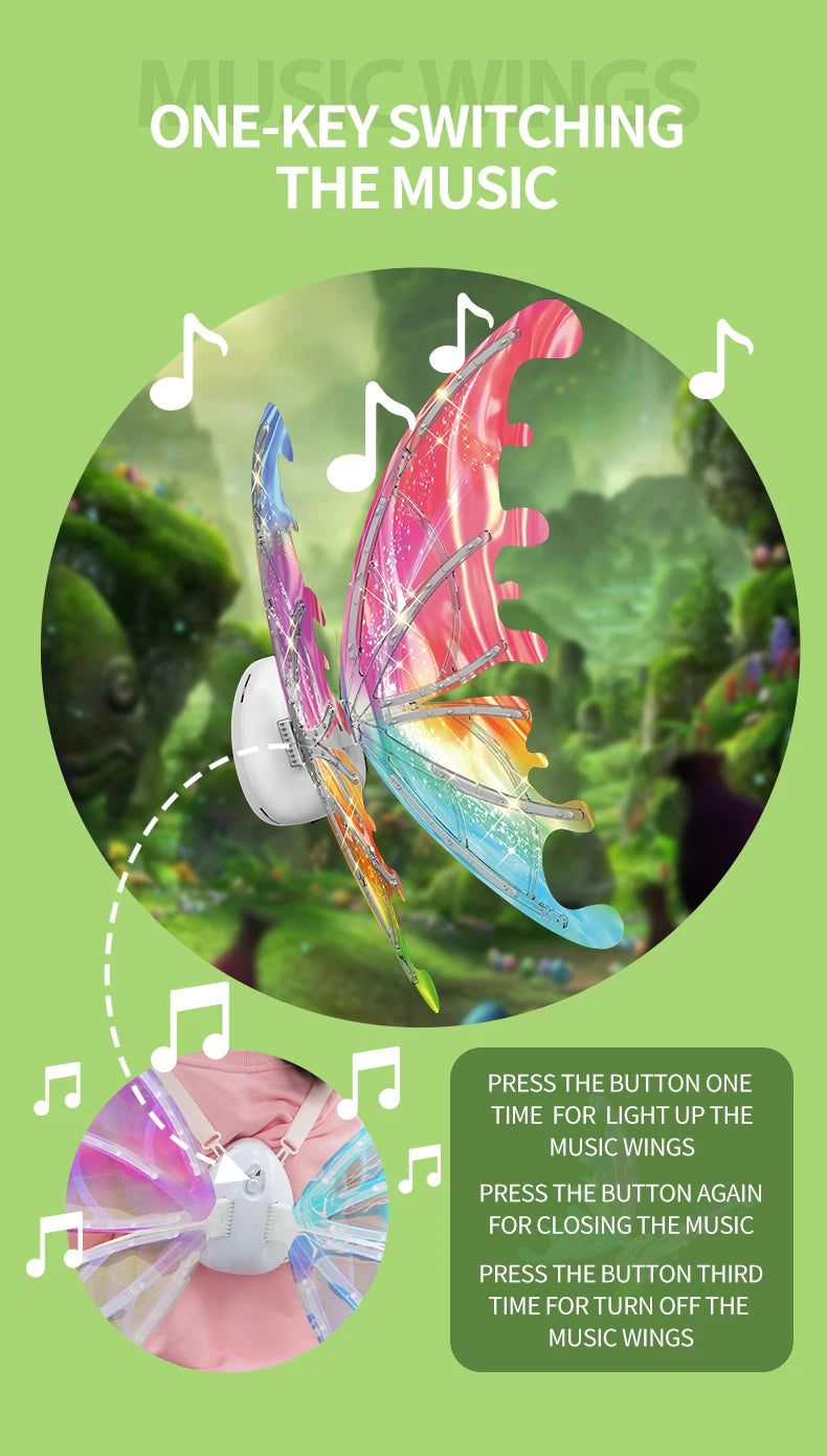 Glowing Fairy Wings for Kids with LED Light Straps