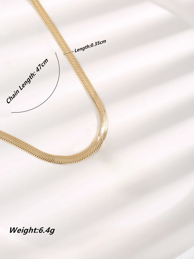 Gold-Plated Stainless Steel Snake Chain Necklace