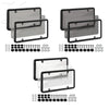 Two sets of tinted license plate protectors shown with various mounting hardware and protective plates.