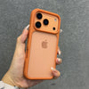 Coque de téléphone transparente mate avec accents orange
