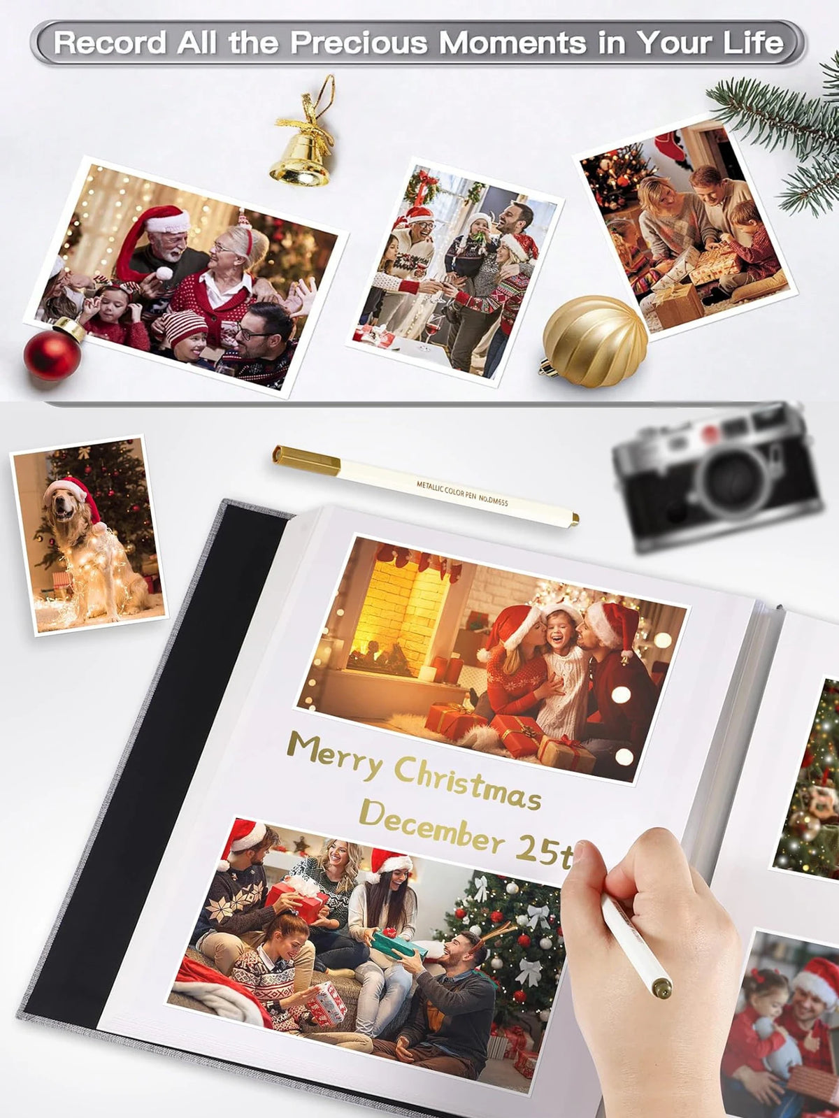 Linen Self-Adhesive Photo Album for Scrapbooking and DIY