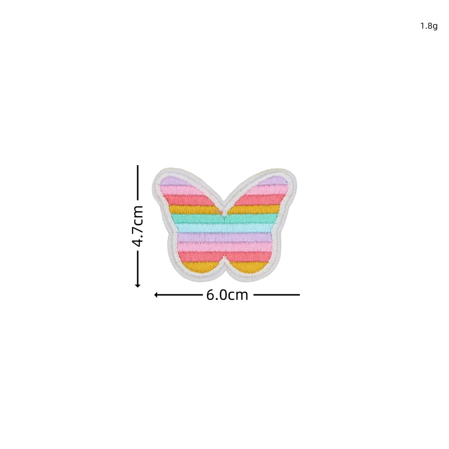 Rainbow Star & Heart Embroidered Iron-On Patches (Set of 10)