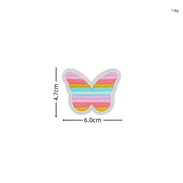 Rainbow Star & Heart Embroidered Iron-On Patches (Set of 10)