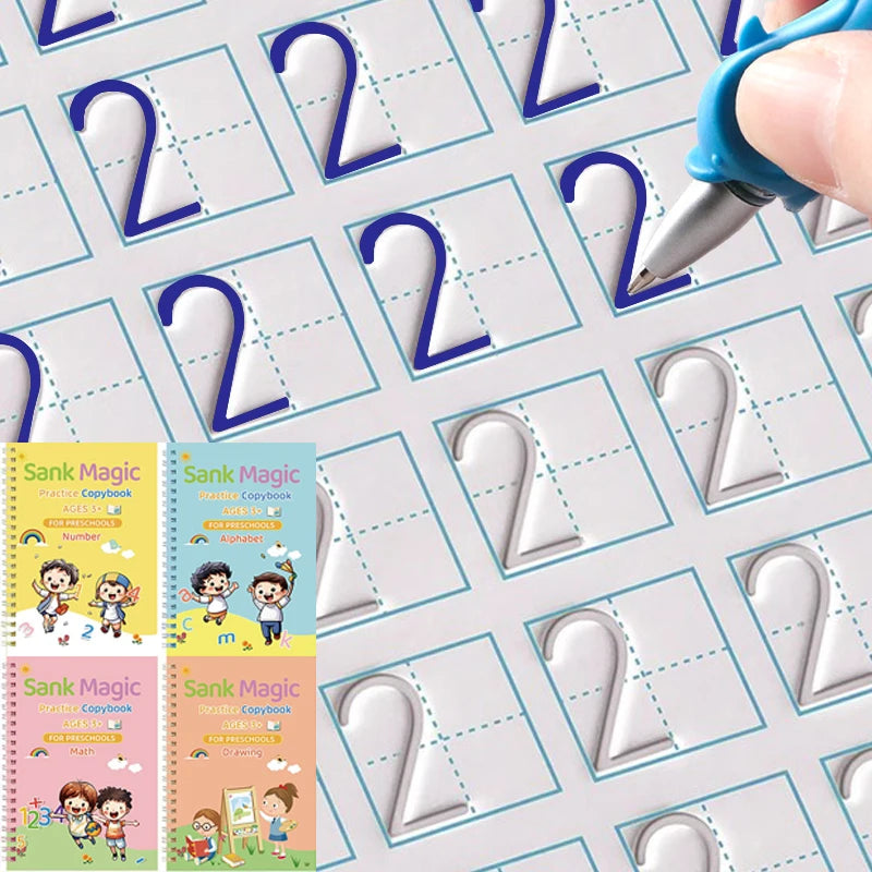 Wiederverwendbares Zauber-Schreibheft-Set mit Rillenstift