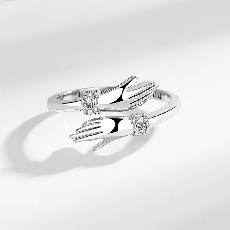 925 Sterlingsilber Zirkon Umarmungsring