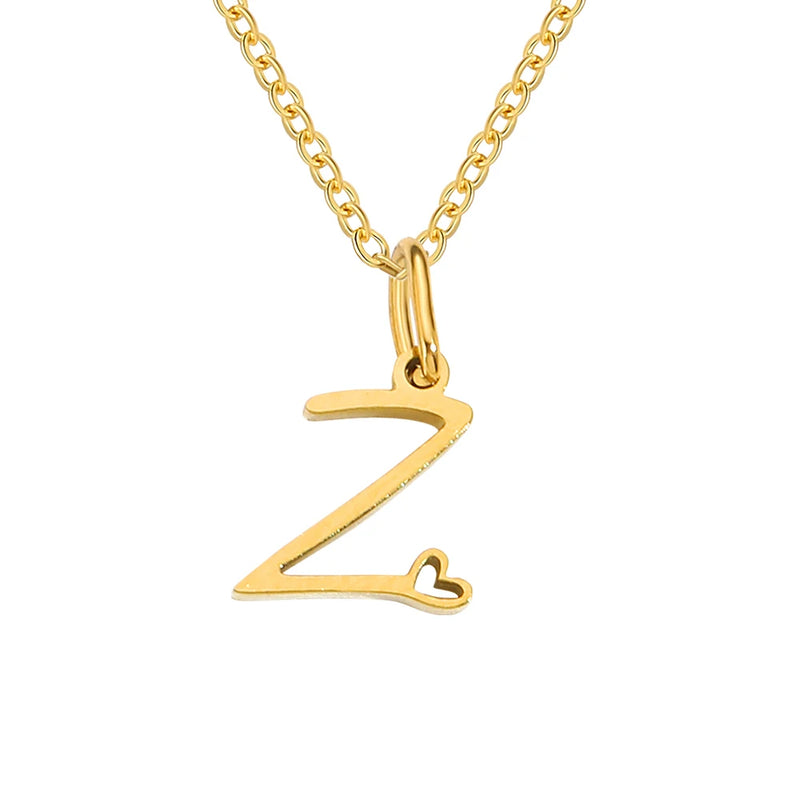 Collier avec Lettre Initiale et Pendentif Cœur