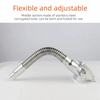 A flexible and adjustable stainless steel corrugated tube spout used for Jerry cans.