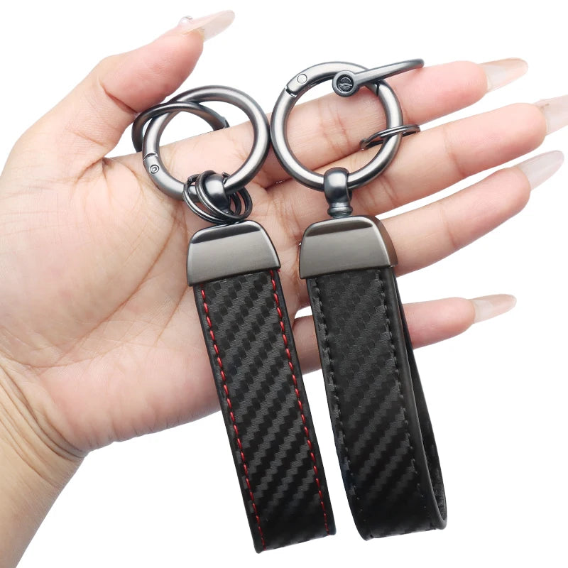 Carbon Fiber Car Keychain with Alloy Buckle
