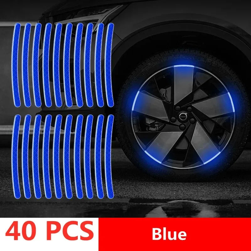 Multicolor Reflective Wheel Hub Stickers for Cars and Motorcycles