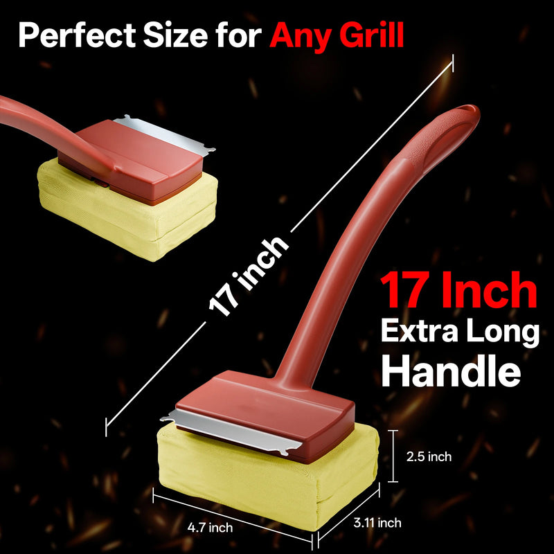 Bristle-Free Grill Cleaning Brush with Scraper