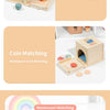 Montessori 4-in-1 Wooden Color Sorting & Shape Matching Box for Toddlers
