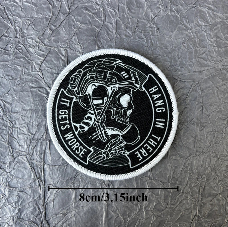 Skull Tactical Patch with Hook-and-Loop Backing