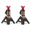 A pair of black metal RC jack stands with red handles and '6 TON' markings.