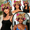 Leopard Print Satin-Lined Sleep Bonnet for Women