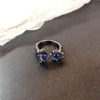 Punk Crystal Heart Butterfly Geometric Ring