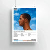 Album art canvas print featuring Drake in profile against a blue sky background
