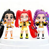 Anime Demon Hunters Girls Keychain Set with Tiger Charm