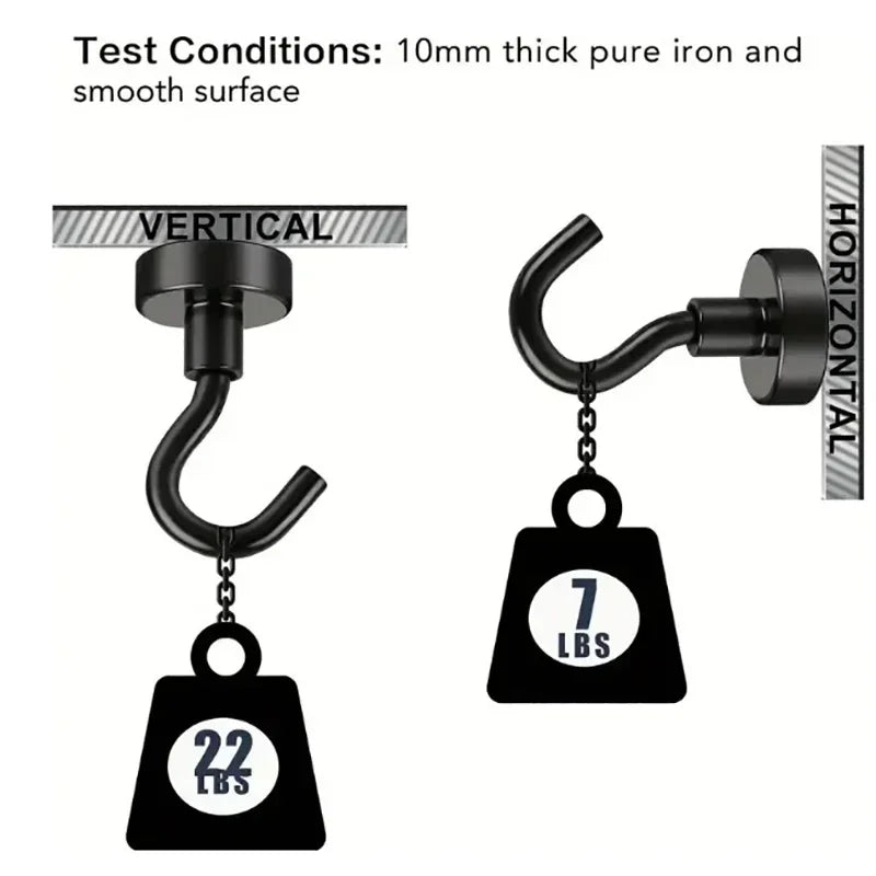 Magnetic Hooks with Strong Grip (Set of 6)