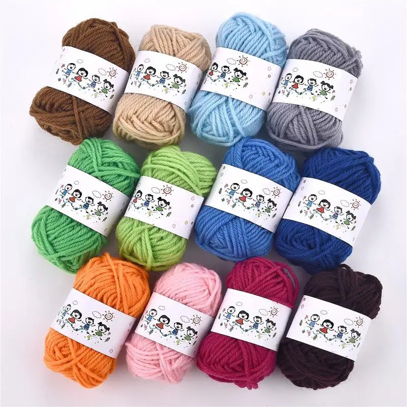 12-Color Soft Acrylic Yarn Set for Knitting & Crochet