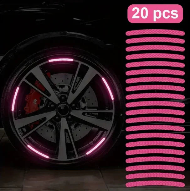 Reflective Wheel Hub Stickers – 20-Piece Set for Enhanced Visibility