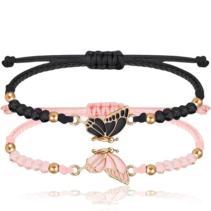 Butterfly Charm Friendship Bracelets (Set of 2)
