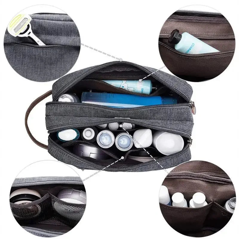 Foldable Travel Toiletry Bag – Large Capacity, Water-Resistant Oxford Organizer