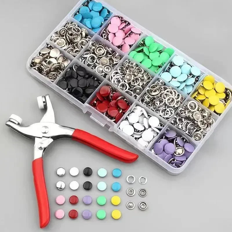 Metal Snap Button Kit with Pliers Tool Set