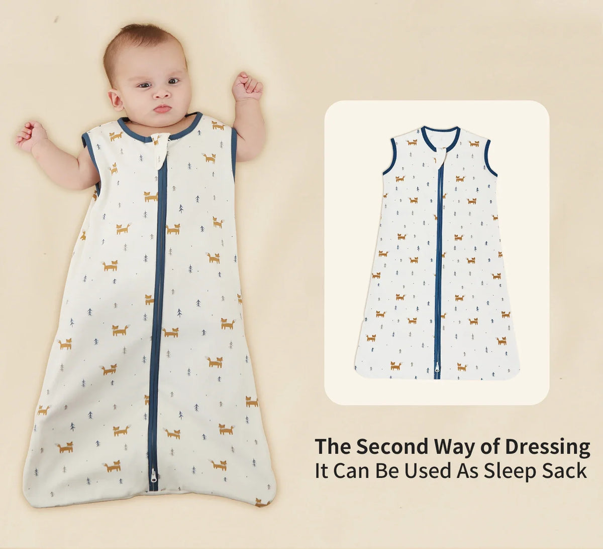 Lightweight Cotton Baby Sleeping Bag for Newborns