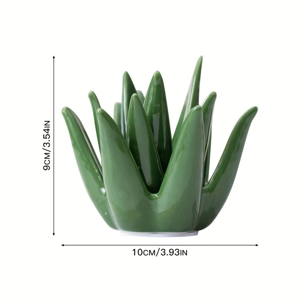 Ceramic Aloe Vera Jewelry Organizer with Ring Holder