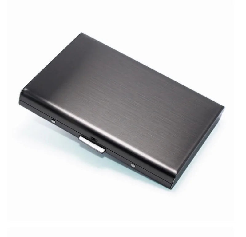 Skull Print Stainless Steel Credit Card Holder Wallet