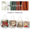Canvas bag sizes displayed, showing various dimensions from 57cm to 35cm.