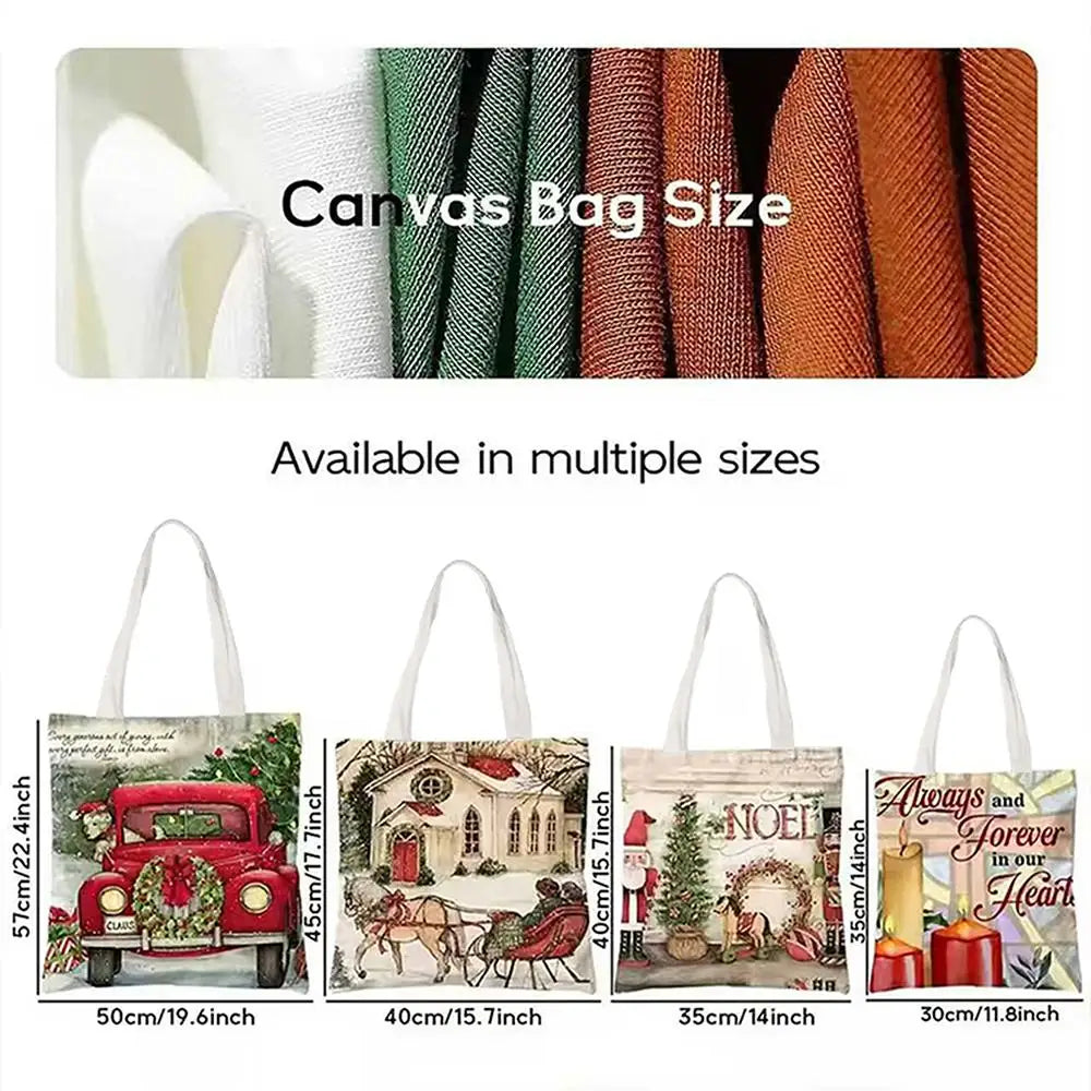Canvas bag sizes displayed, showing various dimensions from 57cm to 35cm.