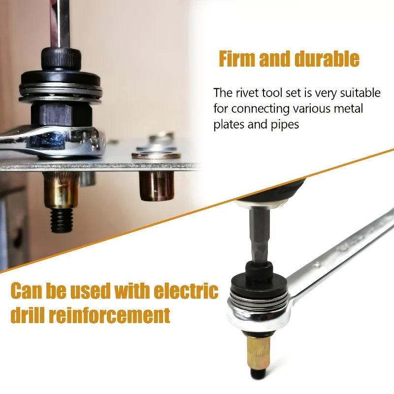 Heavy-Duty Rivet Nut Kit with Manual Rivnut Tool