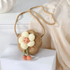 Floral Woven Straw Crossbody Bag