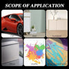 Image showing the scope of application for a universal spray paint handle, including car, wall, furniture, metal, graffiti, a