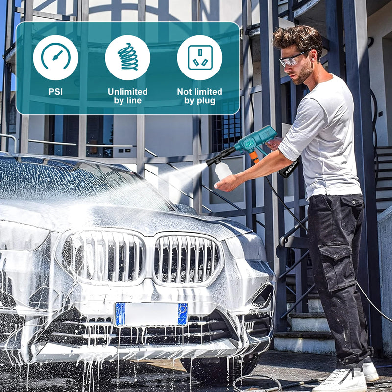 مسدس غسيل عالي الضغط لاسلكي متوافق مع بطاريات ماكيتا 18 فولت