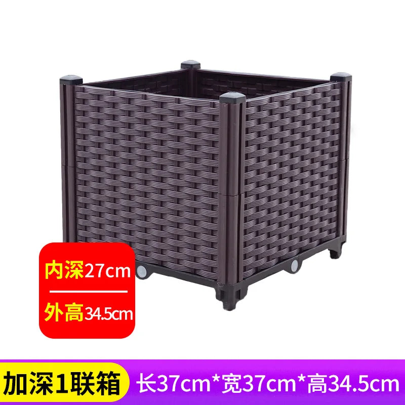 Cache-pot en plastique époxy de balcon surdimensionné