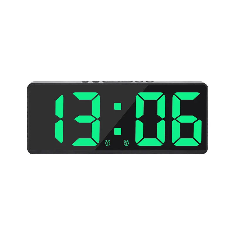 Modern LED Alarm Clock with Voice Control and Night Mode